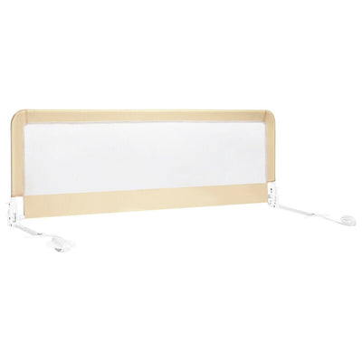 59 Inch Extra Long Folding Breathable Baby Children Toddlers Bed Rail Guard with Safety Strap-Beige - Relaxacare
