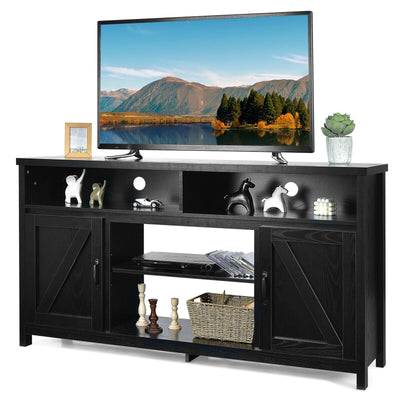 59 Inch TV Stand Media Center Console Cabinet with Barn Door for TV's 65 Inch - Relaxacare