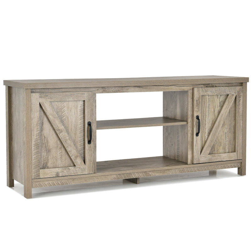 59 Inch TV Stand Media Console Center with Storage Cabinet-Natural - Relaxacare