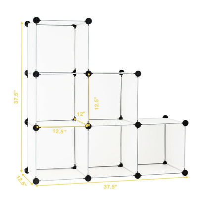 6 Cubes Storage Organizer with Rustproof Steel Frame for Indoor Use-White - Relaxacare