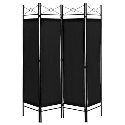 6 Feet 4-Panel Folding Freestanding Room Divider-Black - Relaxacare