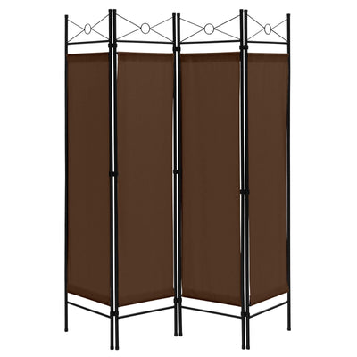 6 Feet 4-Panel Folding Freestanding Room Divider-Brown - Relaxacare