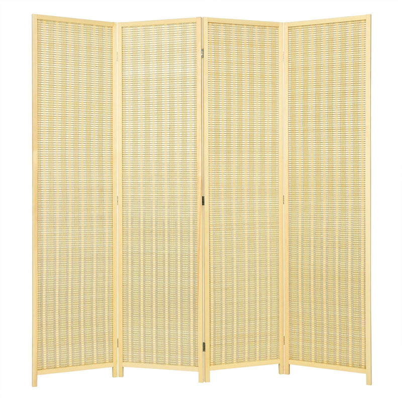 6 Feet 4 Panel Portable Folding Room Divider Screen-Natural - Relaxacare
