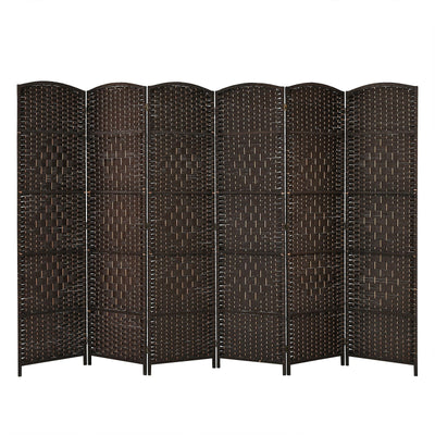 6 Feet 6-Panel Weave Folding Fiber Room Divider Screen - Relaxacare
