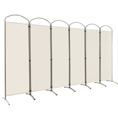 6 Feet 6-Panels Freestanding Folding Privacy Screen-White - Relaxacare