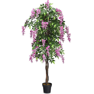 6-Feet Artificial Wisteria Silk Indoor-Outdoor Tree - Relaxacare