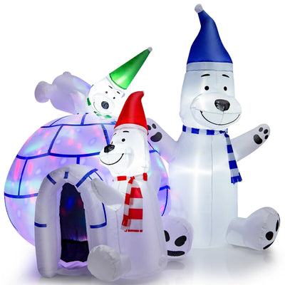 6 Feet Christmas Decoration with 3 Lovable Polar Bears - Relaxacare