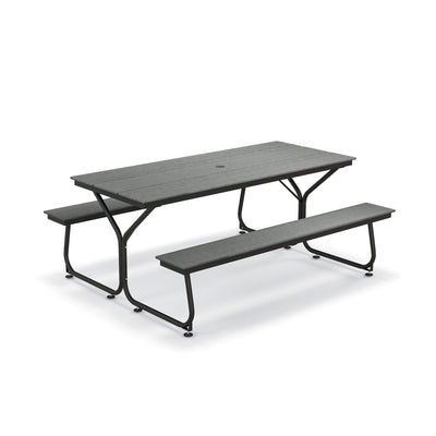 6 Feet Outdoor Picnic Table Bench Set for 6-8 People-Gray - Relaxacare