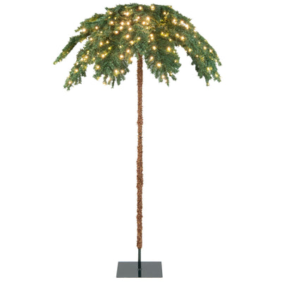 6 Feet Pre-Lit Xmas Palm Artificial Tree with 250 Warm-White LED Lights - Relaxacare