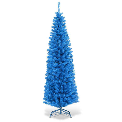 6 Feet Unlit Artificial Christmas Halloween Pencil Tree with Metal Stand - Relaxacare
