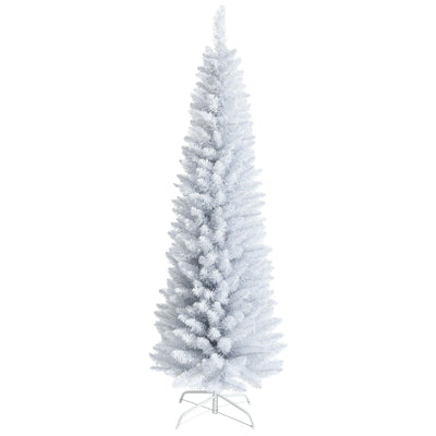 6 Feet Unlit Artificial Slim Pencil Christmas Tree with Metal Stand - Relaxacare