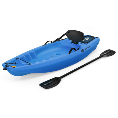 6 Feet Youth Kids Kayak with Bonus Paddle and Folding Backrest for Kid Over 5-Blue - Relaxacare