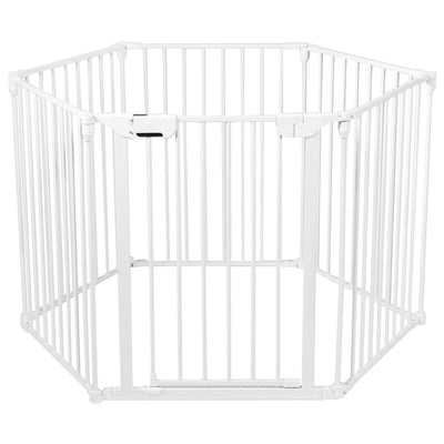 6 Panel Wall-mount Adjustable Baby Safe Metal Fence Barrier - Relaxacare