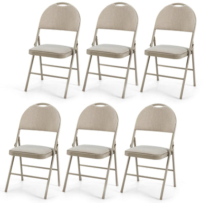 6 Pieces Folding Chairs Set with Handle Hole and Portable Backrest - Relaxacare