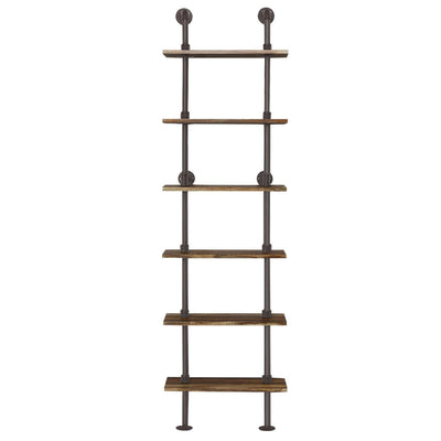 6-Shelf Rustic Vintage Industrial Pipe Wall Shelf - Relaxacare