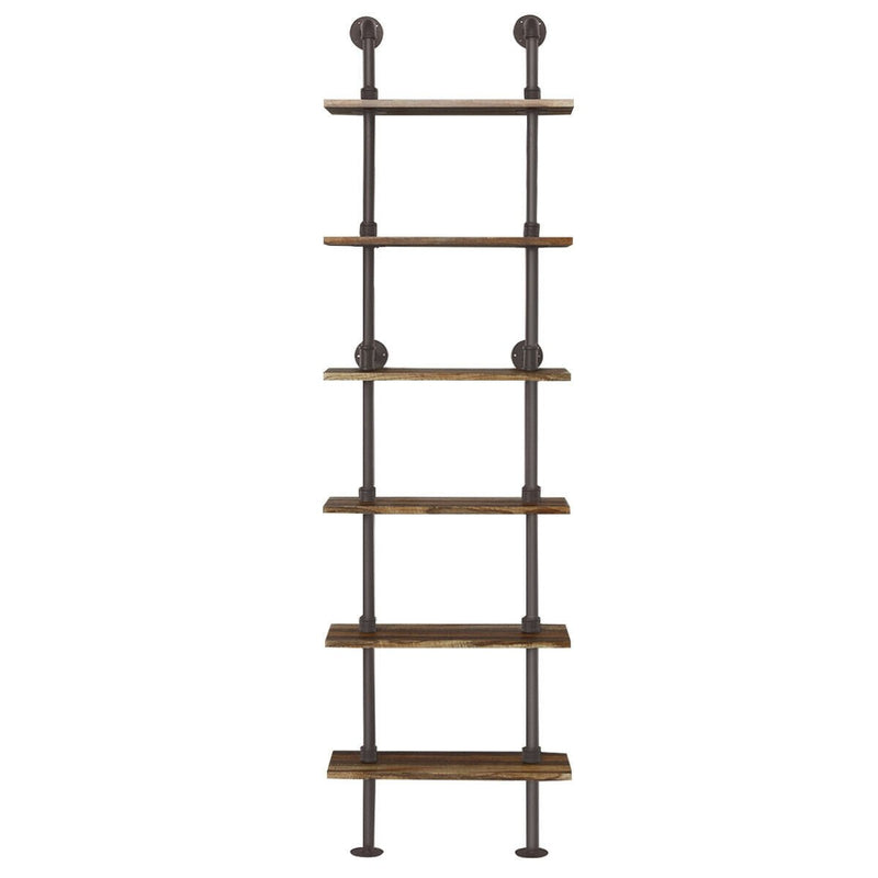 6-Shelf Rustic Vintage Industrial Pipe Wall Shelf - Relaxacare
