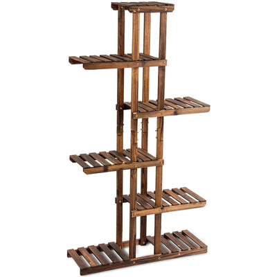 6 Tier Garden Wooden Shelf Storage Plant Rack Stand - Relaxacare