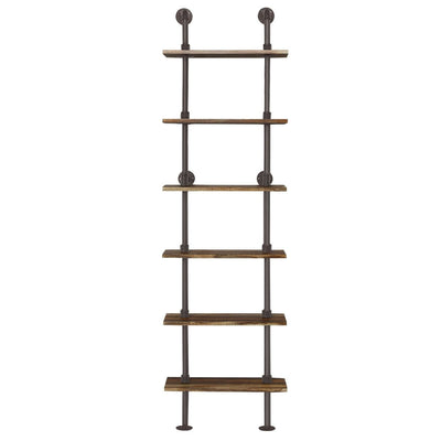 6-Tier Industrial Wall Mounted Pipe Shelves - Relaxacare