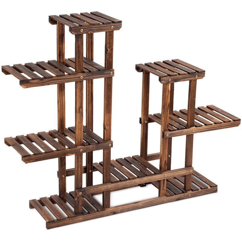 6 Tier Wooden Shelf Storage Plant Rack Stand - Relaxacare