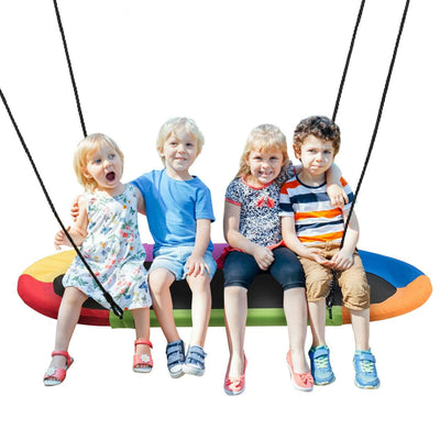 60 Inch Saucer Surf Outdoor Adjustable Swing Set-Multicolor - Relaxacare