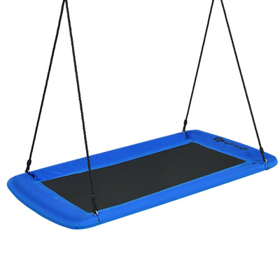 60 Inches Platform Tree Swing Outdoor with 2 Hanging Straps-Blue - Relaxacare