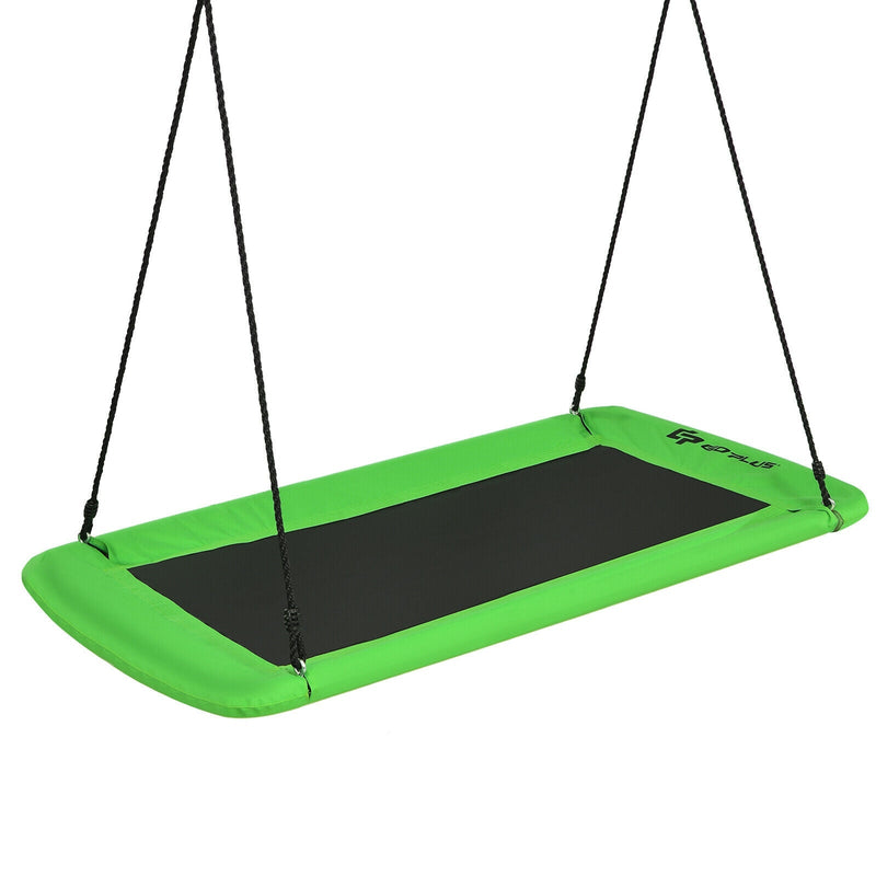 60 Inches Platform Tree Swing Outdoor with 2 Hanging Straps-Green - Relaxacare