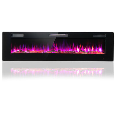 60 Inches Ultra-thin Electric Fireplace with Remote Control and Timer Function - Relaxacare
