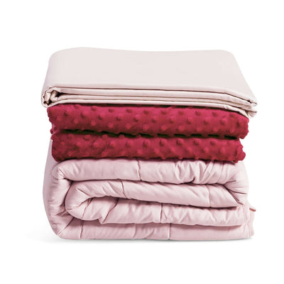 60" x 80" Weighted Blanket with Hot and Cold Duvet Covers -Pink - Relaxacare