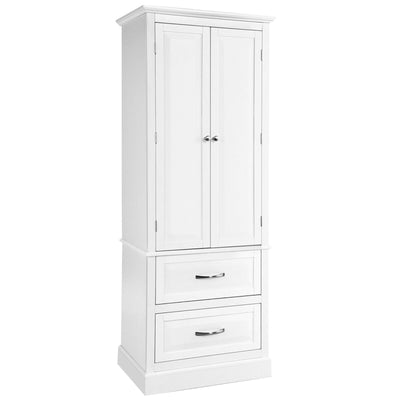 62 Inch Freestanding Bathroom Cabinet with Adjustable Shelves and 2 Drawers - Relaxacare