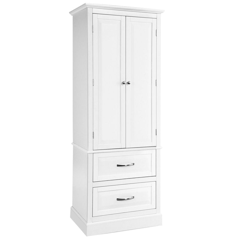 62 Inch Freestanding Bathroom Cabinet with Adjustable Shelves and 2 Drawers - Relaxacare