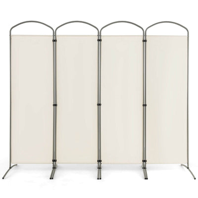 6.2Ft Folding 4-Panel Room Divider for Home Office Living Room -White - Relaxacare