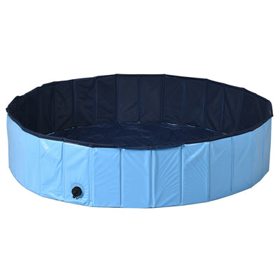 63 Inch Foldable Leakproof Dog Pet Pool Bathing Tub Kiddie Pool for Dogs Cats and Kids - Relaxacare