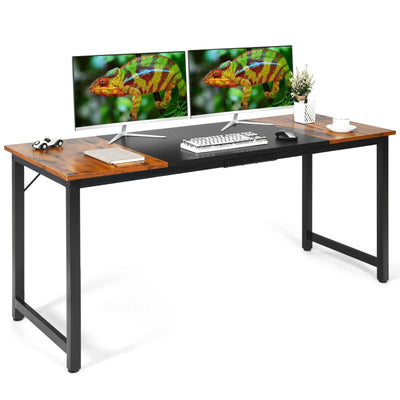 63 Inch Home Office Computer Desk with Heavy Duty Steel Frame - Relaxacare