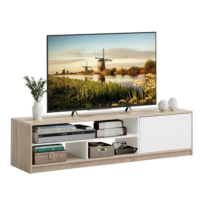 63 Inch TV Stand Media Entertainment Center Console with Pop-up Door - Relaxacare