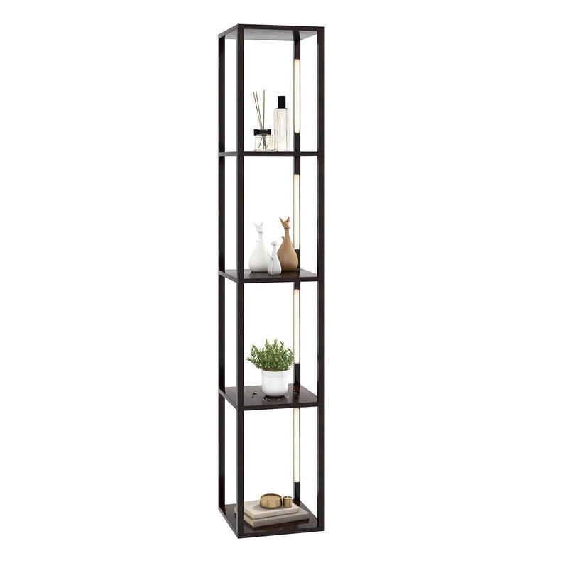 64 Inches Floor Lamp with 3-Level Dimmable LED Bulbs and Rotatable LED Poles-Walnut - Relaxacare