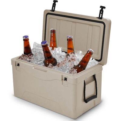 64 Quart Heavy Duty Outdoor Insulated Fishing Hunting Ice Chest -Gray - Relaxacare