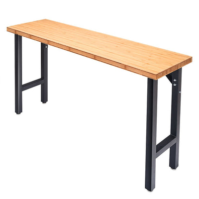 65 Inch Bamboo Modular Workbench Table - Relaxacare