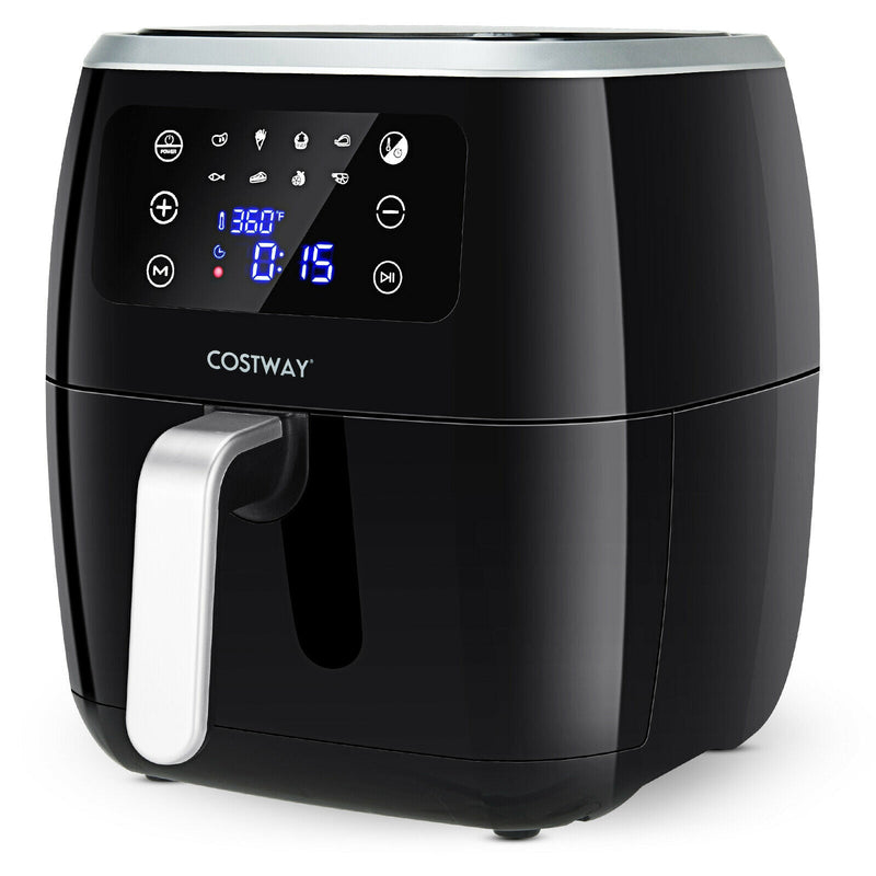6.5QT Air Fryer Oilless Cooker with 8 Preset Functions and Smart Touch Screen-Black - Relaxacare