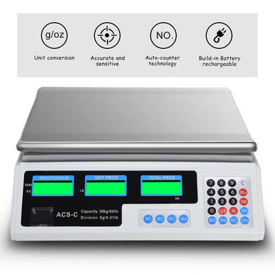 66 lbs Digital Weight Food Count Scale for Commercial - Relaxacare