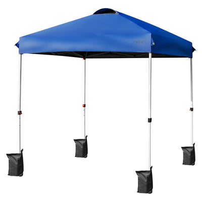 6.6 x 6.6 Feet Outdoor Pop-up Canopy Tent with Roller Bag-Blue - Relaxacare