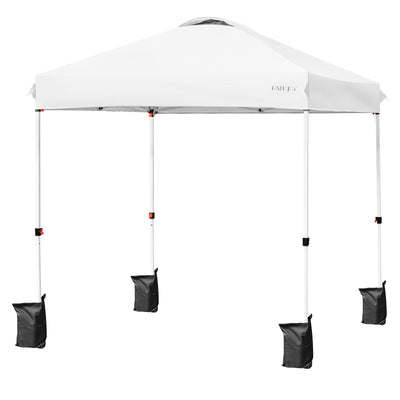 6.6 x 6.6 Feet Outdoor Pop-up Canopy Tent with Roller Bag-White - Relaxacare