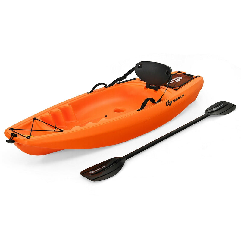 6ft Youth Kids Kayak with Bonus Paddle and Folding Backrest for Kid Over 5-Orange - Relaxacare
