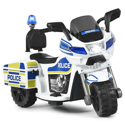 6V 3-Wheel Kids Police Ride On Motorcycle with Backrest - Relaxacare