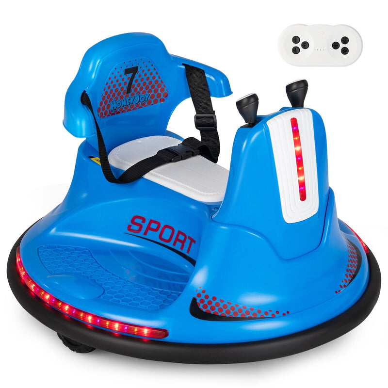 6V Bumper Car for Kids Toddlers Electric Ride On Car Vehicle with 360° Spin-Blue - Relaxacare