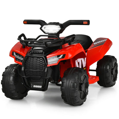 6V Kids ATV Quad Electric Ride On Car with LED Light and MP3-Red - Relaxacare