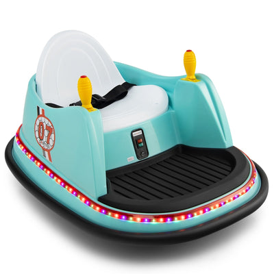 6V Kids Ride On Bumper Car 360-Degree Spin Race Toy with Remote Control-Green - Relaxacare