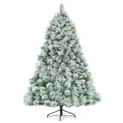 7 Feet Artificial Christmas Tree with Snowy Pine Needles - Relaxacare