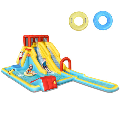 7-in-1 Inflatable Dual Slide Water Park Bounce House Without Blower - Relaxacare