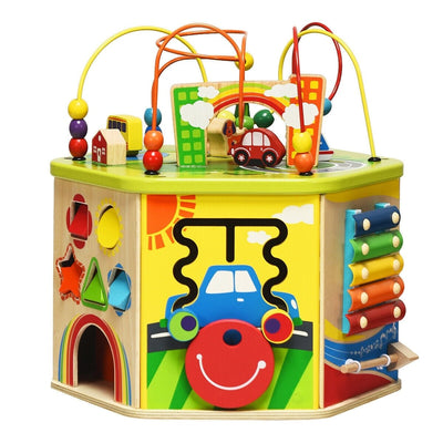 7-in-1 Wooden Activity Cube Toy - Relaxacare