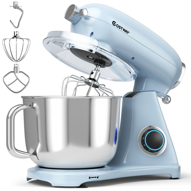 7 Quart 800W 6-Speed Electric Tilt-Head Food Stand Mixer-Navy - Relaxacare